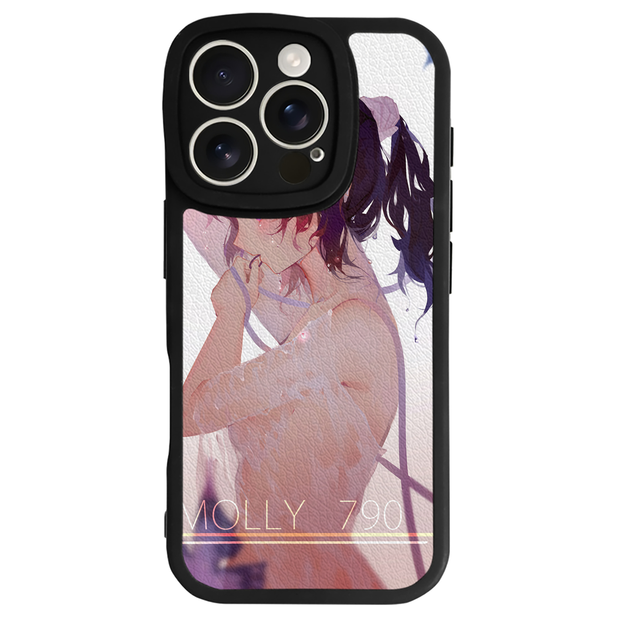 （画像用） 鬼滅の刃（きめつのやいば）蟲柱-胡蝶 しのぶ／こちょう しのぶ Kochou Shinobu 【iPhone 16シリーズ対応】シリコンスマホケース（レザー調） 材質：シリコン